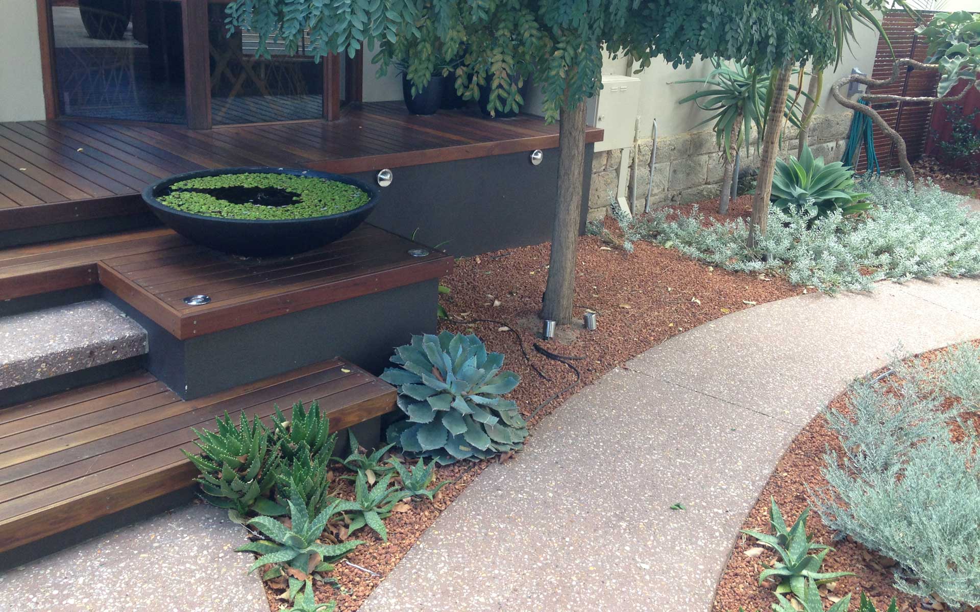 Exposed Aggregate Garden Path & Steps - Como